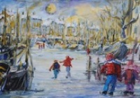 Skaters on Frozen Canal