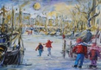 Skaters on Frozen Canal