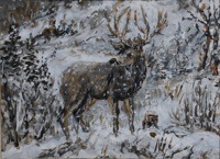 Elk in Snow