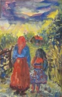 Mother and Daughter Walk Away