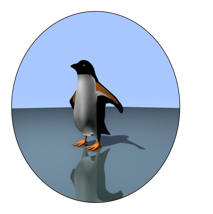 a penguin model in 3D (Autodesk Maya)